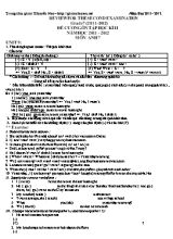 Đề cương ôn tập học kì II Tiếng anh lớp 7 - Năm học 2011-2012